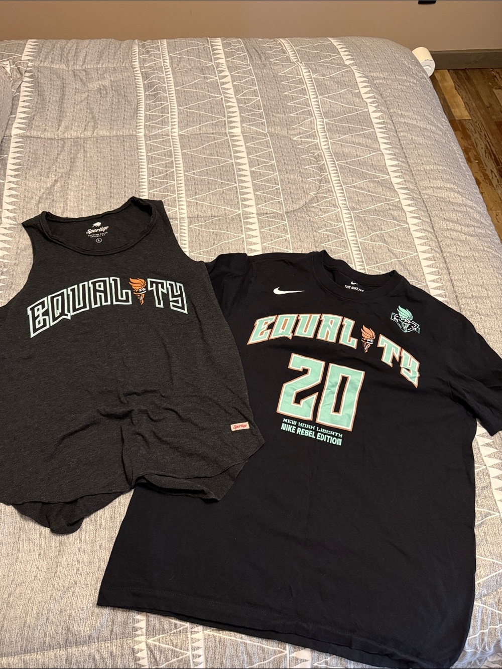 Nike Black 'EQUALITY' Tee & Tank Set with Teal and Orange Accents